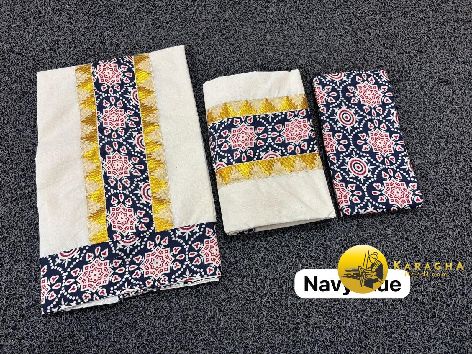Ajrak print Set Mundu