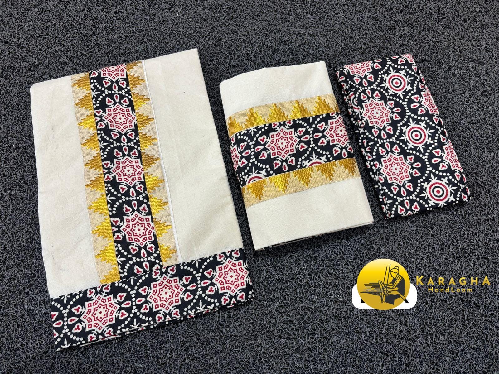 Ajrak print Set Mundu