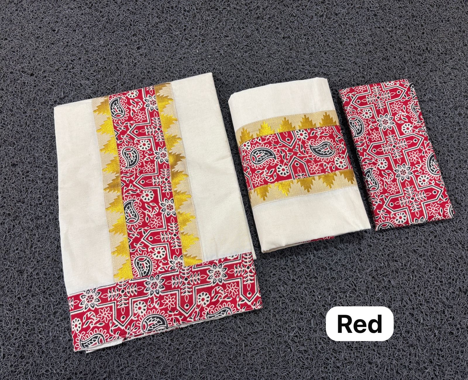 Ajrak print Set Mundu
