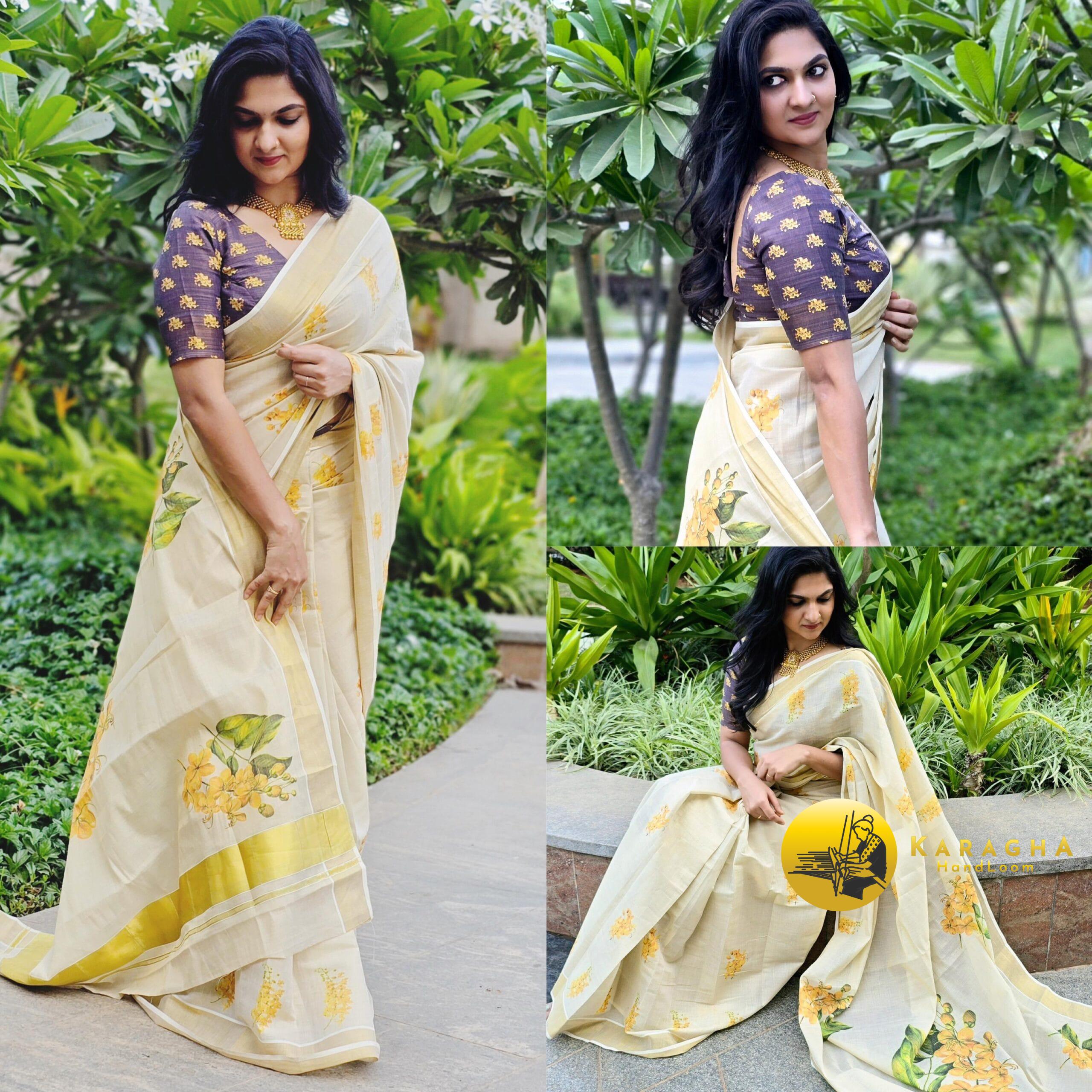 Ready to wear Kerala Saree - Image 3